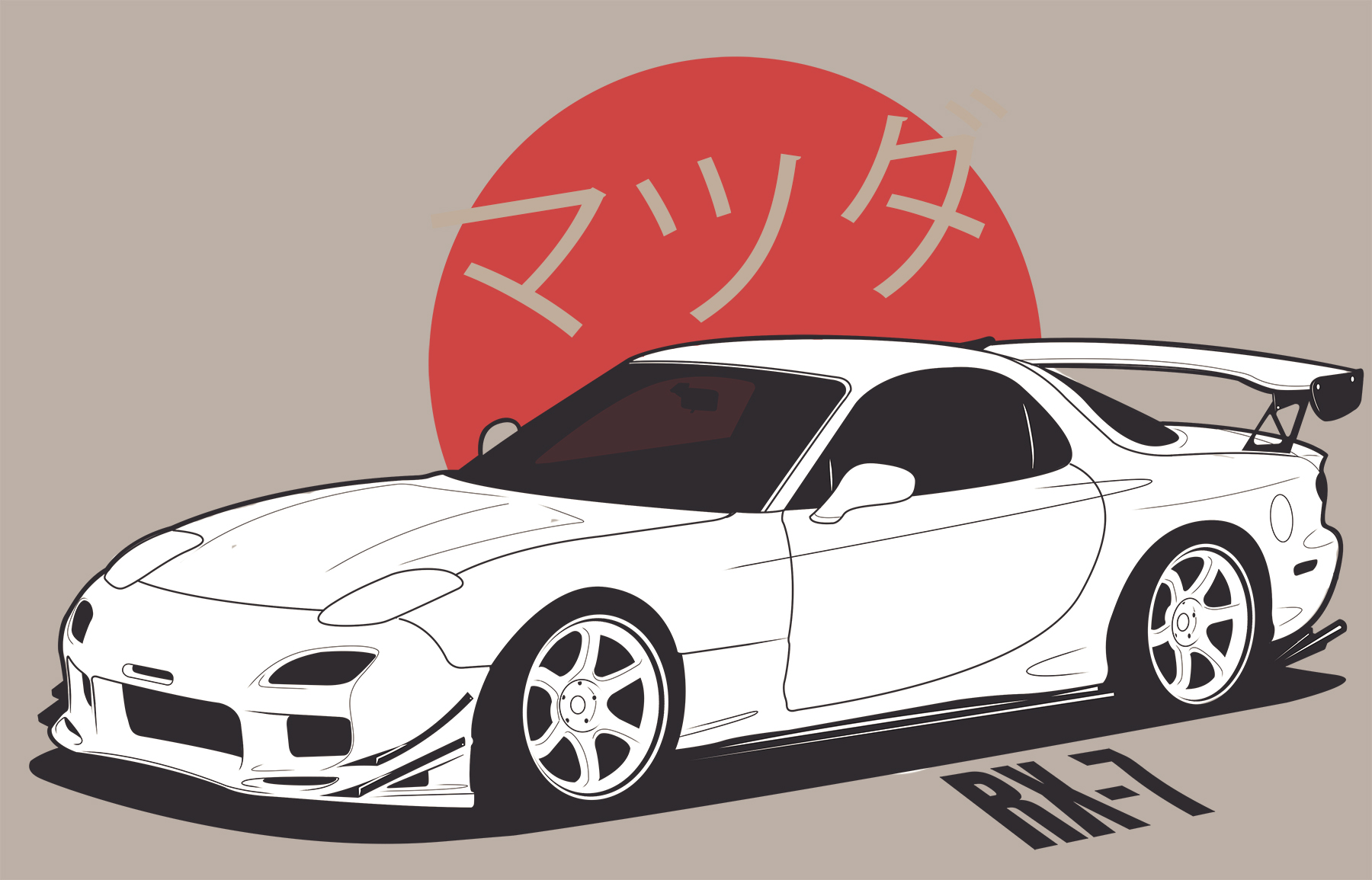 Red Cartoon Rx7 Mazda RX-7 by erithdorPL on DeviantArt