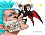 Bleach.  Grimmjow and Tsubaki by jen-and-kris