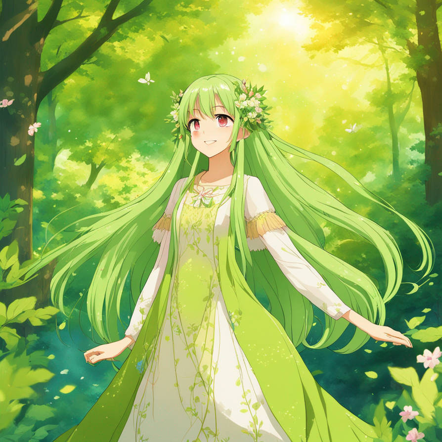 Lime Anime Girl (Used DreamUp) by uzilovesdraws on DeviantArt