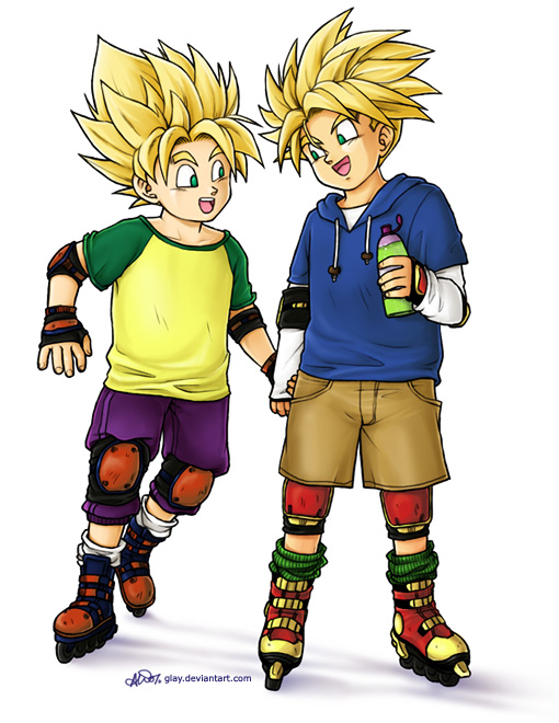 Goten n Trunks SSJRollerbladin