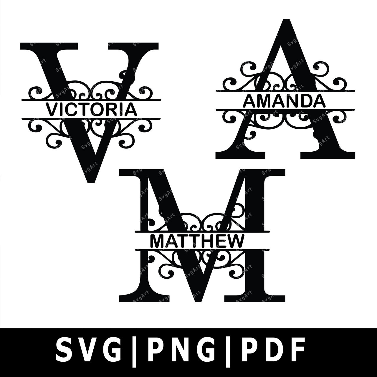 Split monogram SVG by dllakn on DeviantArt