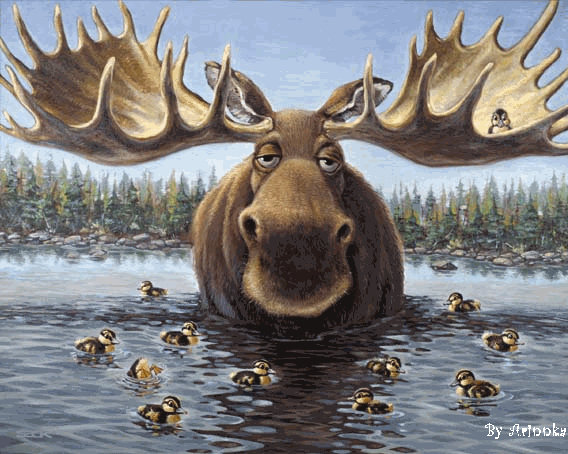 Funny cute moose by Arinnka on DeviantArt