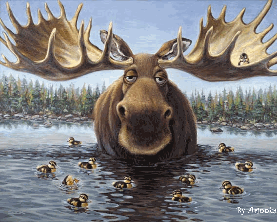 Funny cute moose by Arinnka on DeviantArt