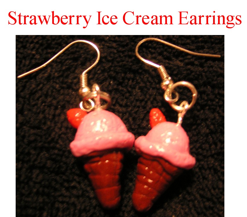 Strawberry Ice Cream Earrings