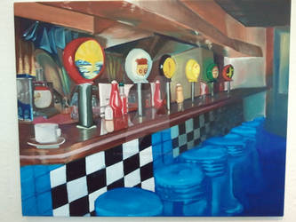 diner and bar photo painting