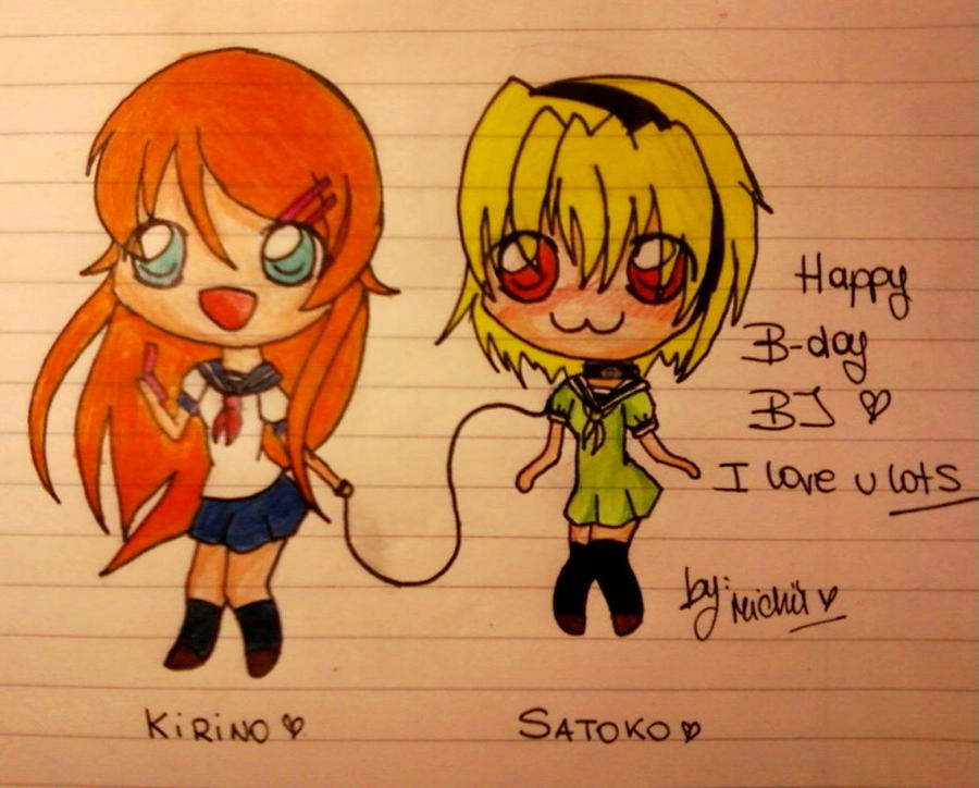 Chibi Kirino and Satoko.
