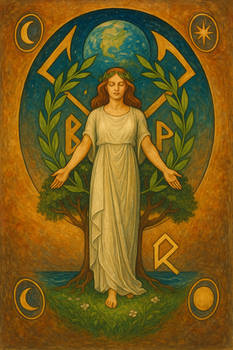 Cosmic Serenity in Art Nouveau