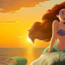 Ariel at Sunset