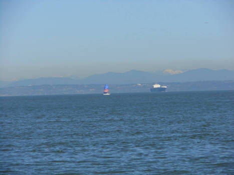 Puget Sound, Cascade range from a Ruston dock