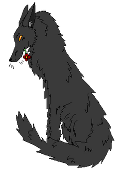 Random wolf with flower blink animated-no loop
