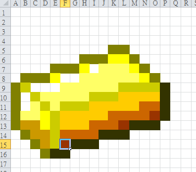 Minecraft Gold Ingot On Excel By Xx Nightbanewolf Xx On Deviantart