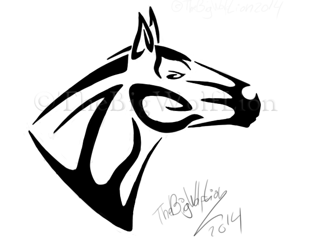 Horse tribal tatto