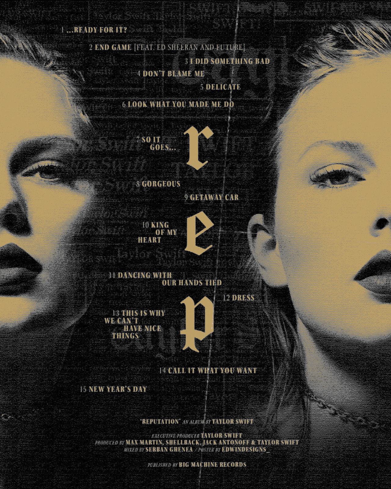 Repuation Poster Taylor Swift - reputation | Poster by rodrigomndzz on DeviantArt