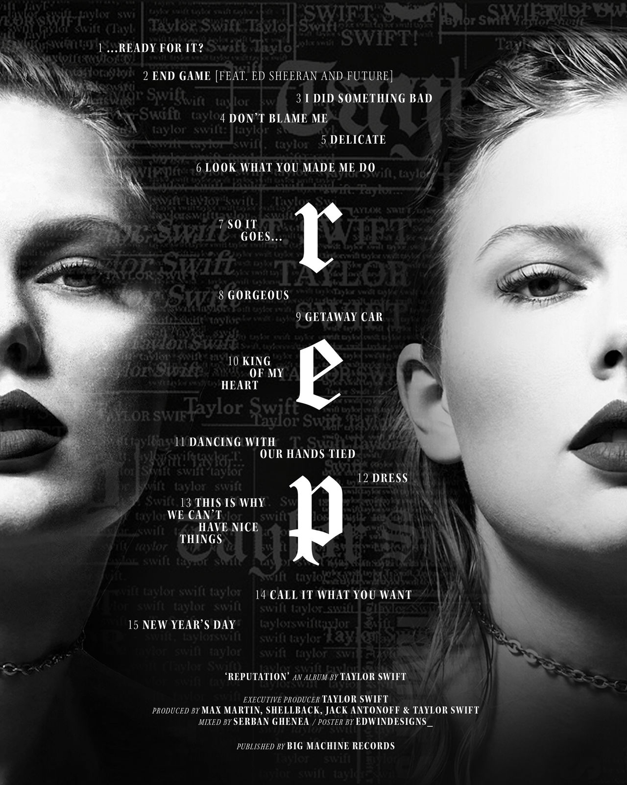 Swift Reputation Poster Reputation Poster Reputation Poster Canvas Print Poster Unframe;
