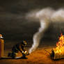 Man vs fire!
