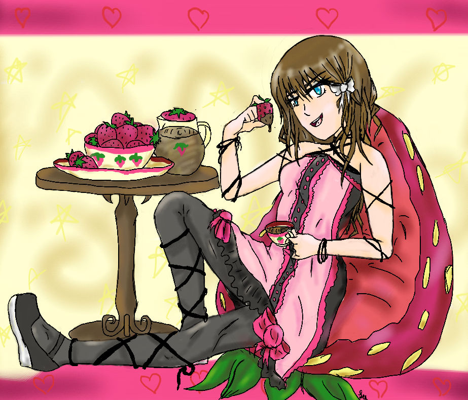 anime Strawberry Girl Color by GhostReanimated on DeviantArt