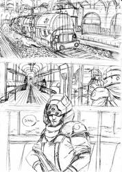 Final Fantasy VII comic page sketch