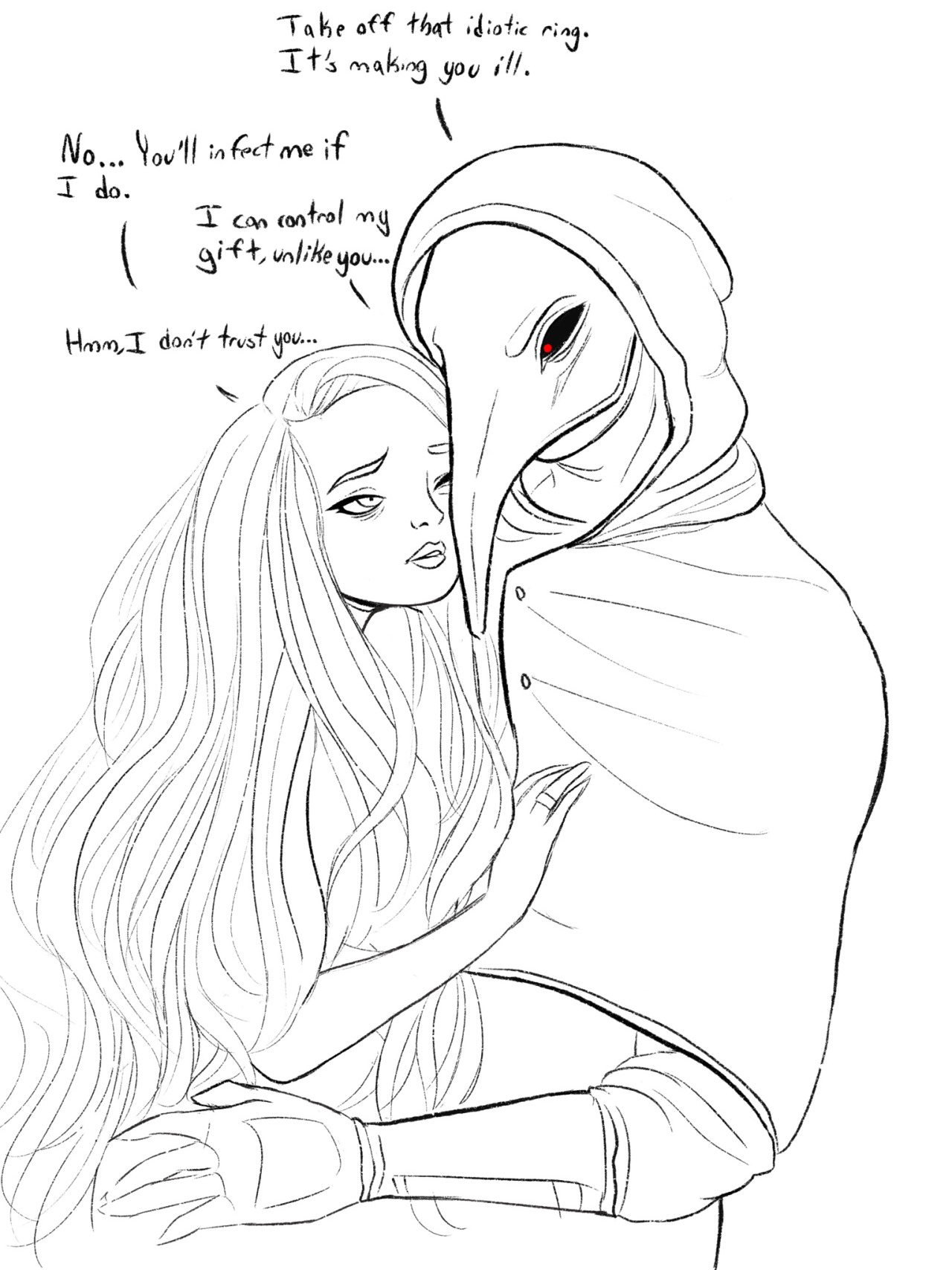 SCP049 and SCP166 (old version) hanging out by NessaHarp on DeviantArt