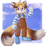 Tails wearing overalls (commission)