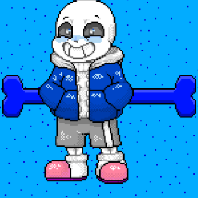 Sans pixel art by AlphaM757 on DeviantArt