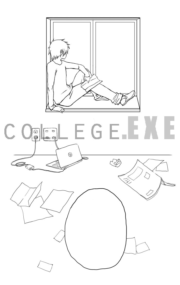 College EXE page 5 lineart