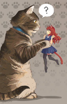 Cat and Catgirl