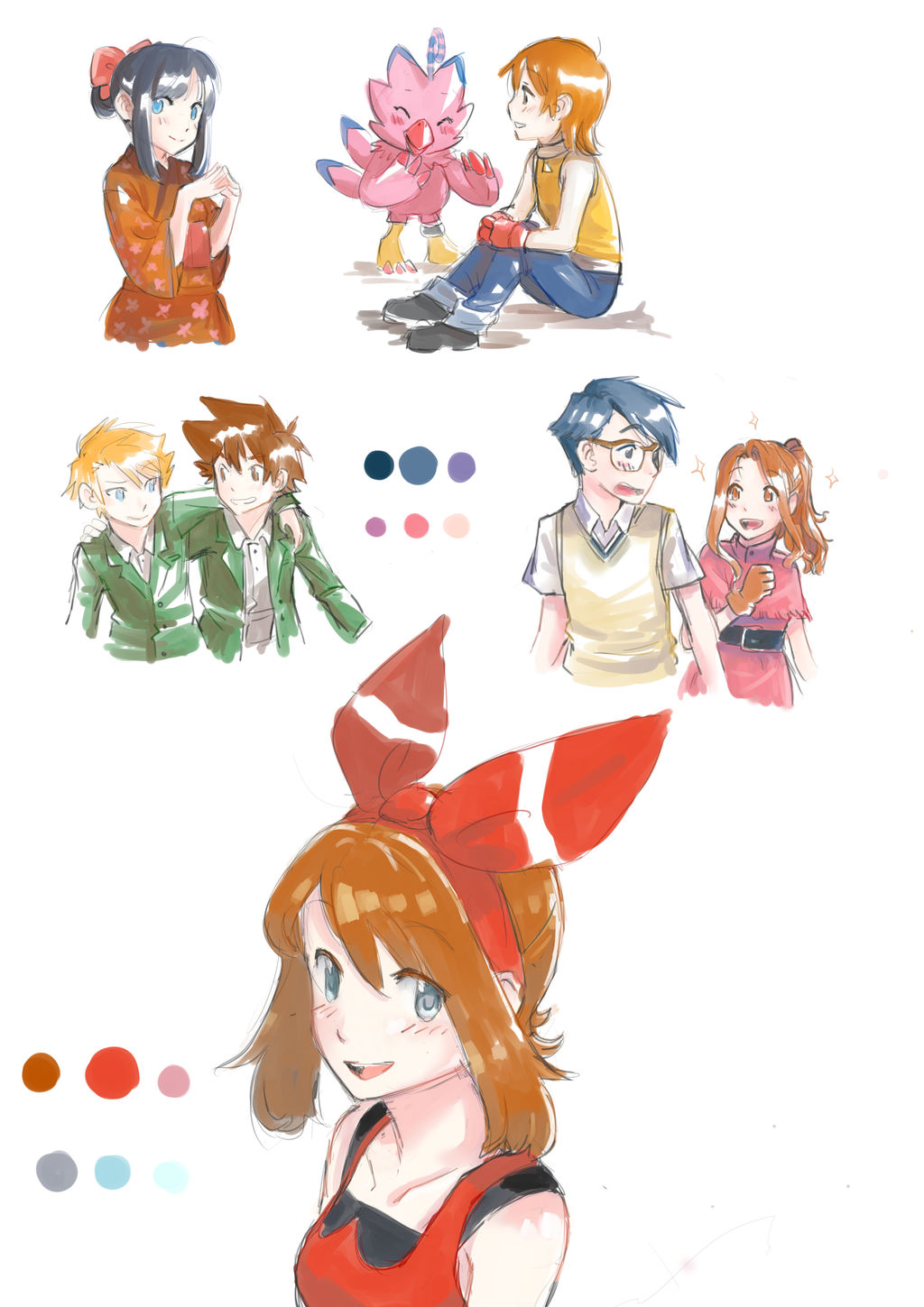 Pokemon + Digimon Sketchdump