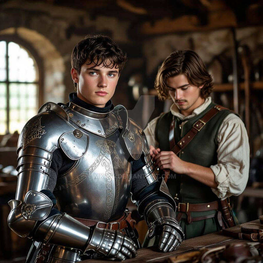 Vesting Knight dressing a young knight by mka34 on DeviantArt