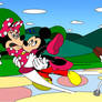 Mickey saves Minnie