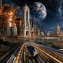 Rails Beneath a Cosmic Clock