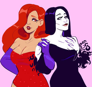 Jessica Rabbit and Morticia Adams