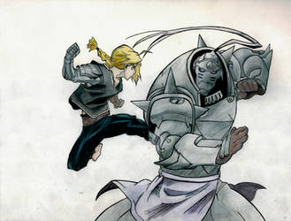 Edward and Alphonse Full Metal Alchemist (color)