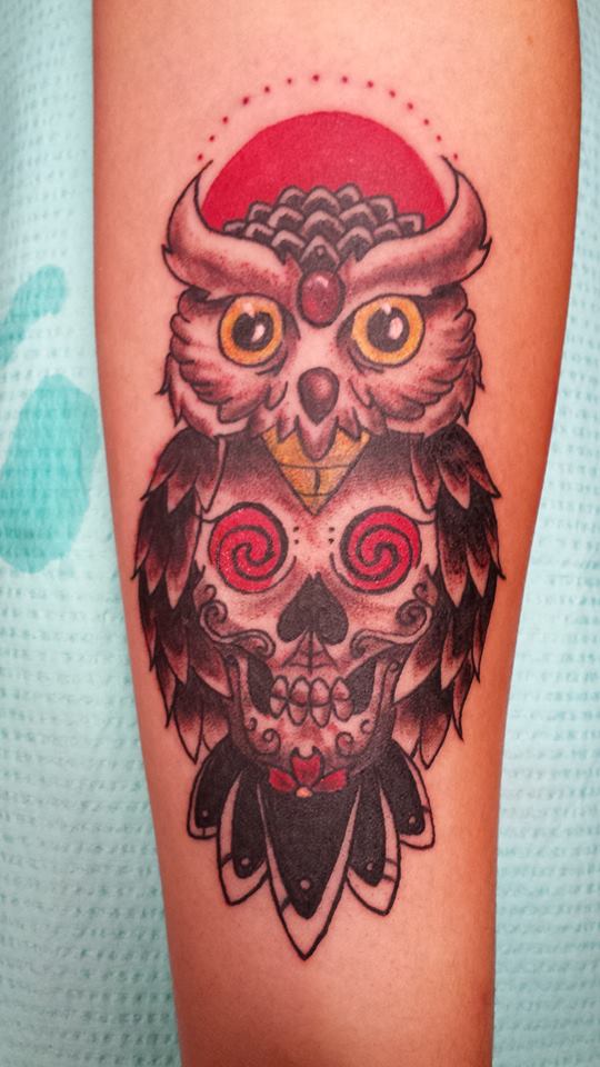 Owl SugarSkull Tattoo