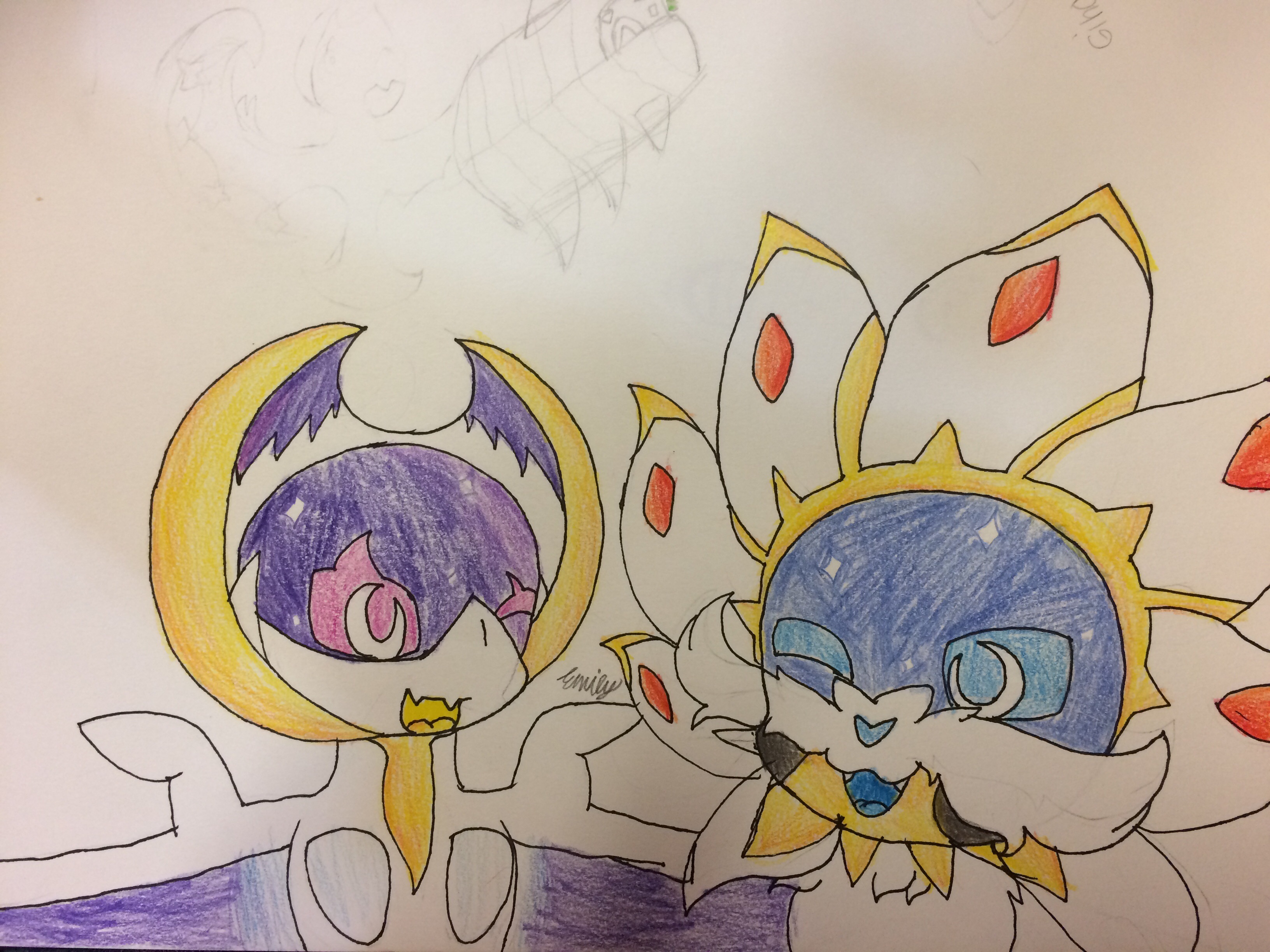 Solgaleo and Lunala by VeeVeeTheRperNArtist