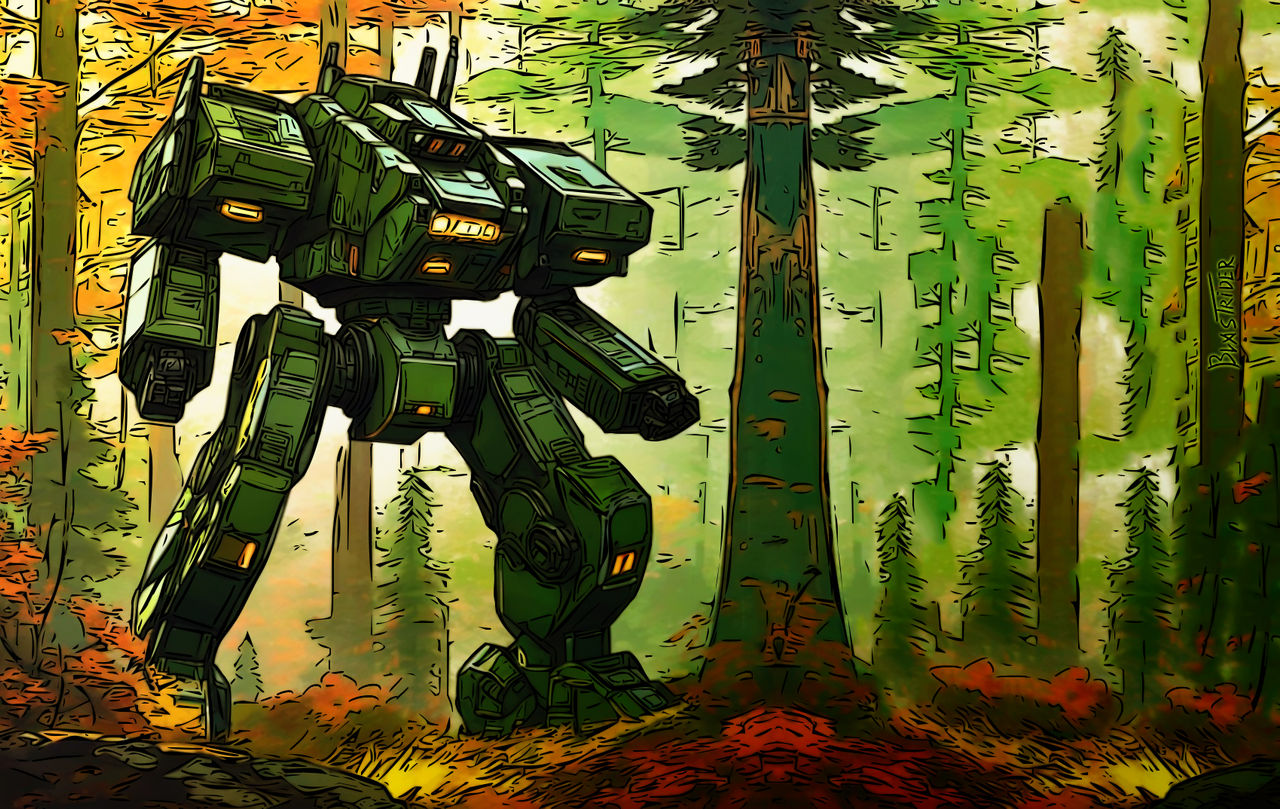 Mech in Forest by Blastrider on DeviantArt