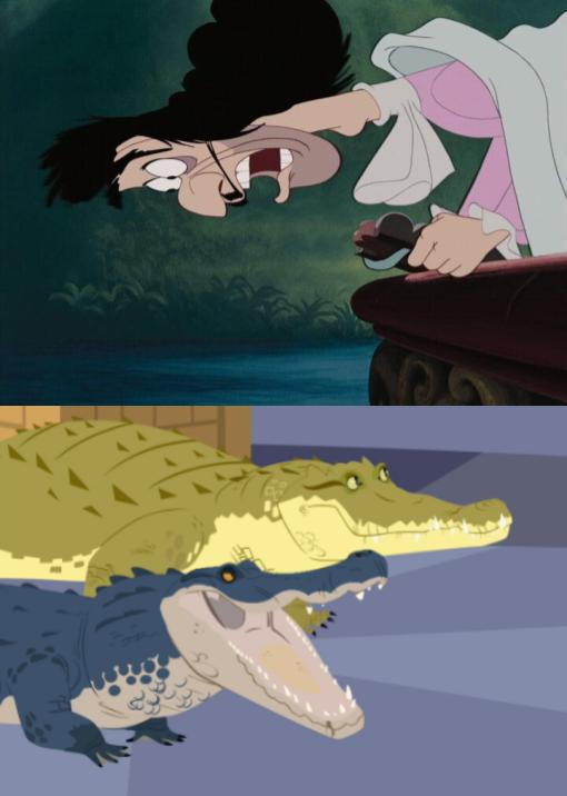 Scared Gator Hook is scared of Croc and Gator by Renervent on DeviantArt