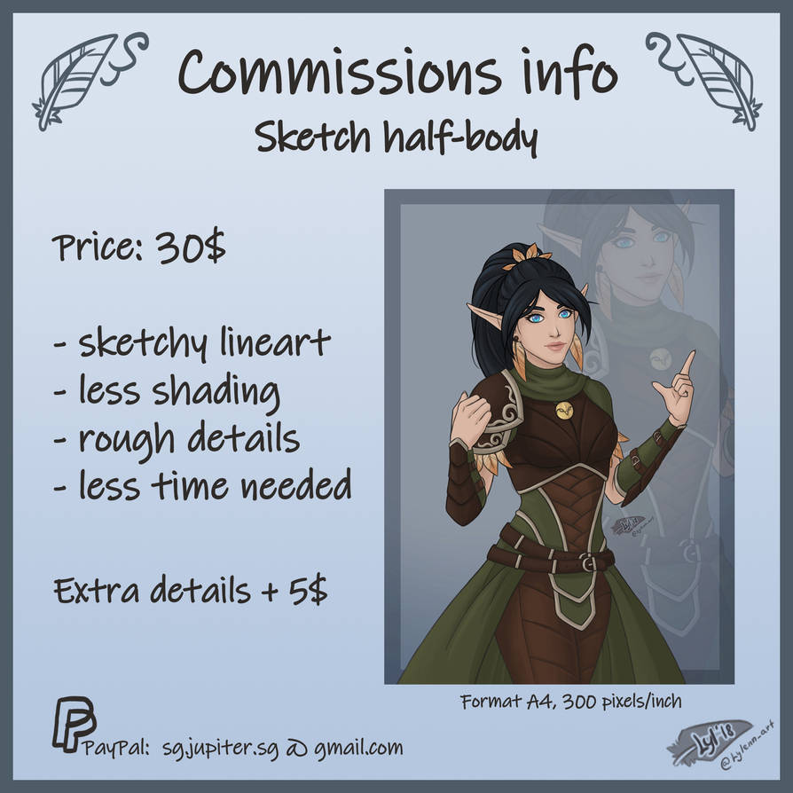 Commission info - sketch by Lylenn Commission info - sketch by Lylenn