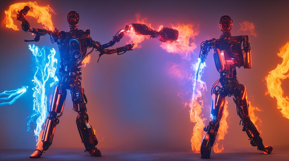 Robot With A Flamethrower by auctionpiccker on DeviantArt