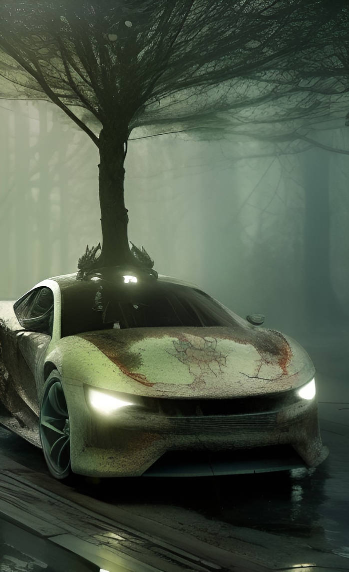 Auto Maker Tree Car With a Tree Growing Through It by auctionpiccker on DeviantArt