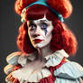 Zooey Deschanel as a clown