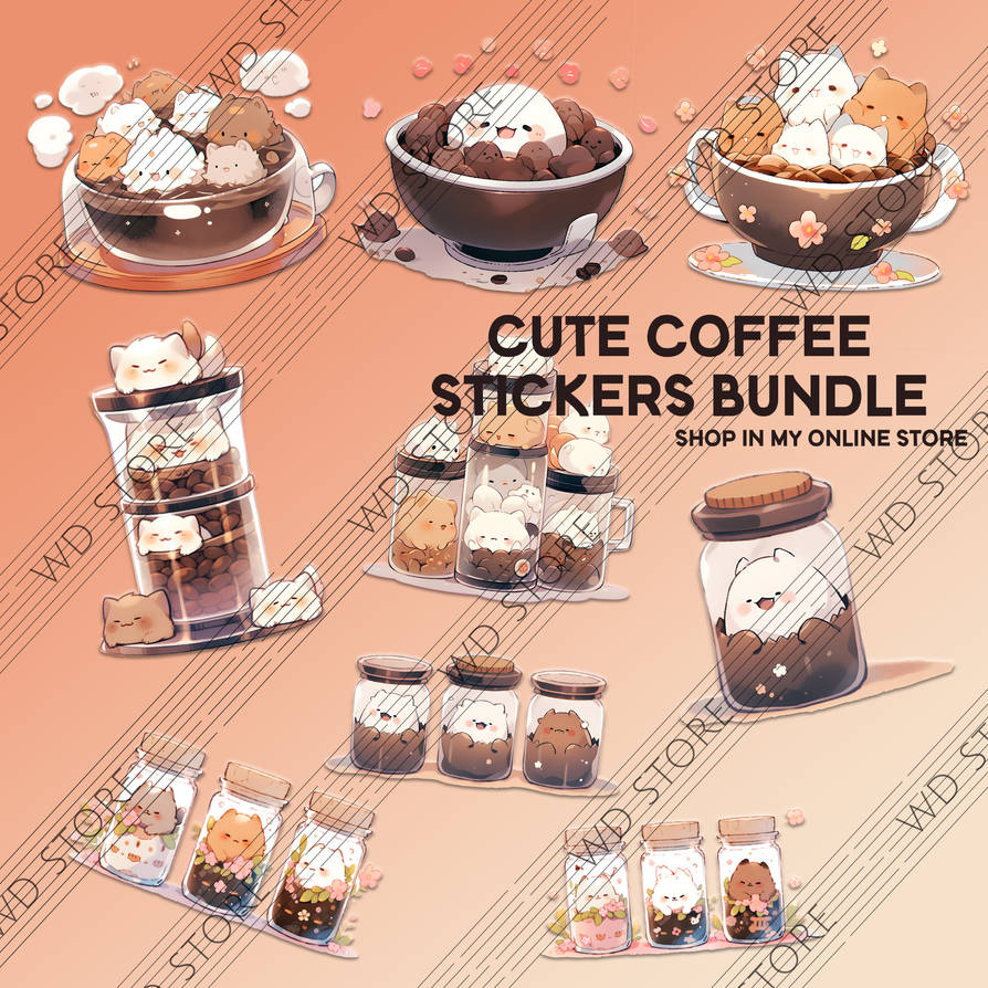 Cute Coffee Stickers Bundle by WickedD-S on DeviantArt