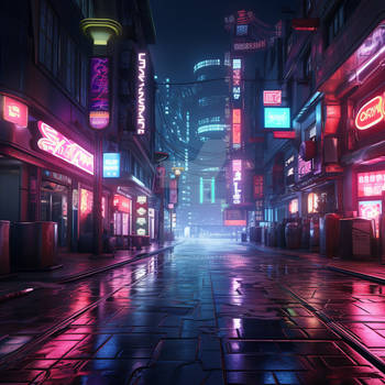 Neon-lit Streets of Cyber City