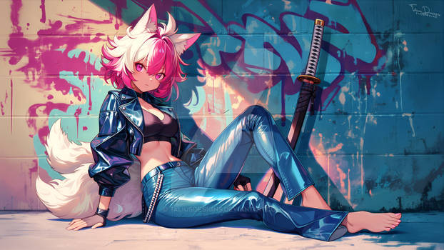 Alley Mirage of the Peach-White Tail