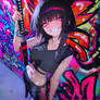 Neon-Blooming Grinblade Fiend