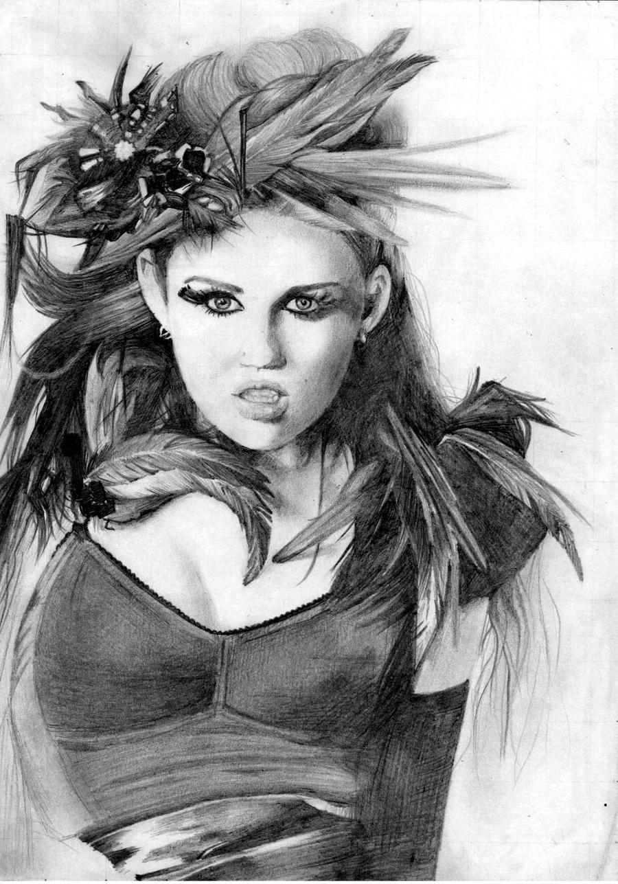 Miley Cyrus Drawing by sammilightwood on DeviantArt