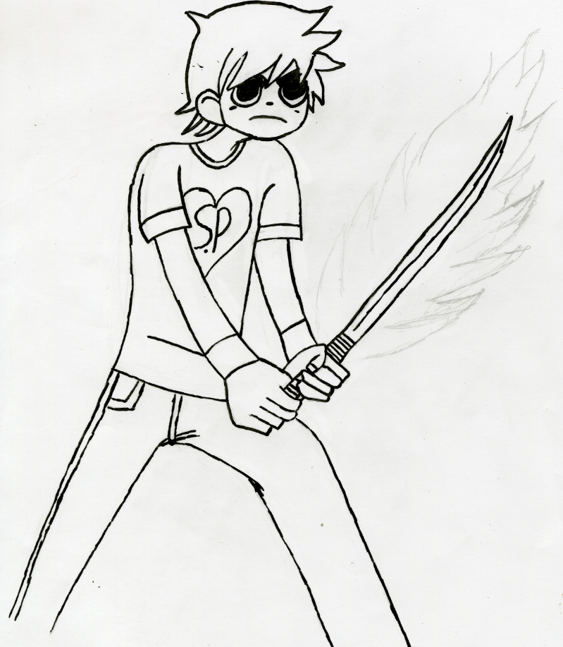 Scott Pilgrim Drawing WIP