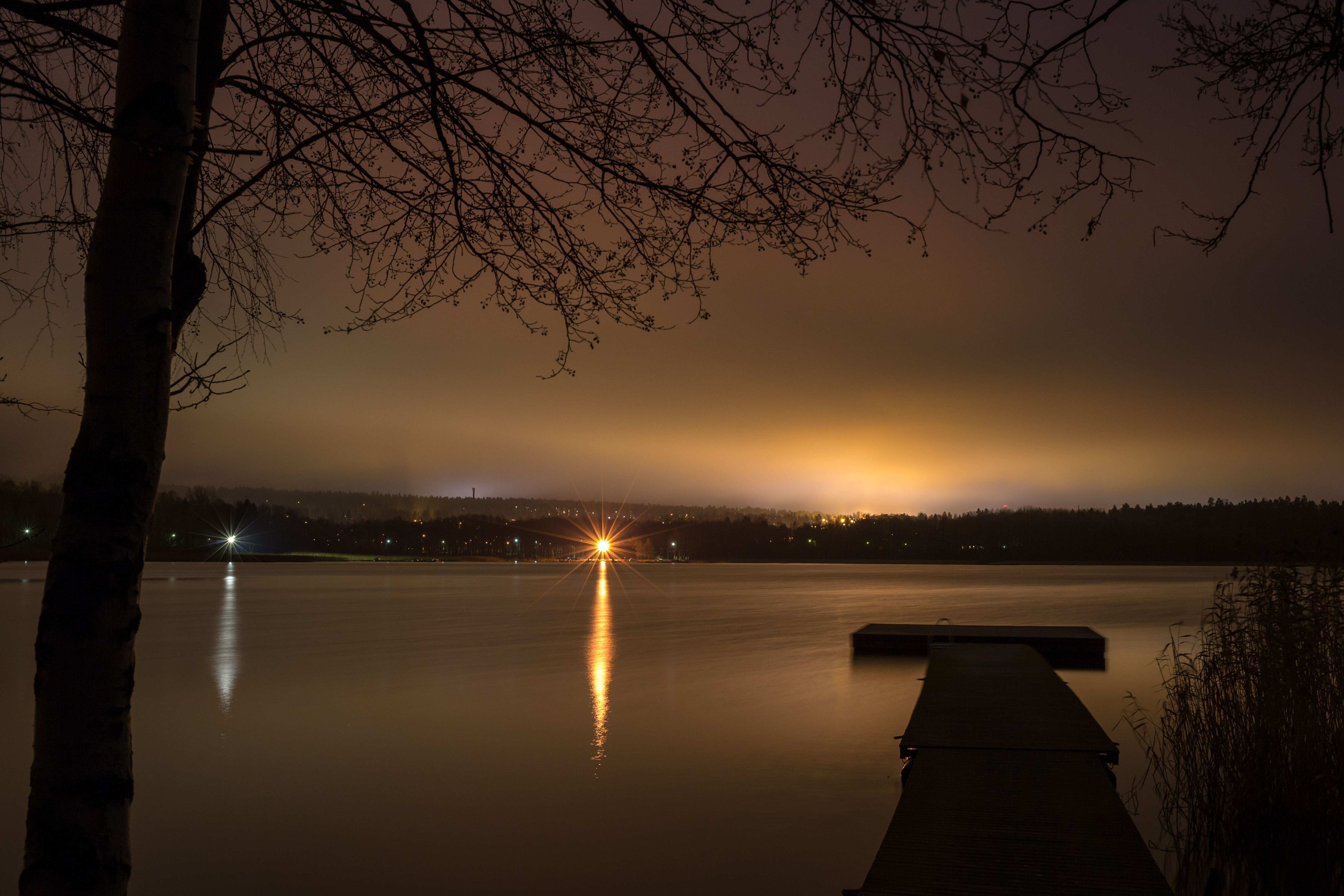 Autumn night on the lake