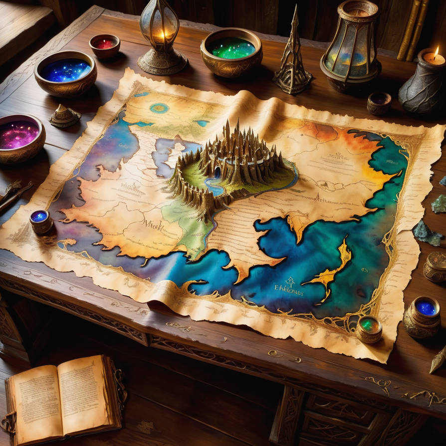 a magical map leading to middle-earth by Dralles on DeviantArt
