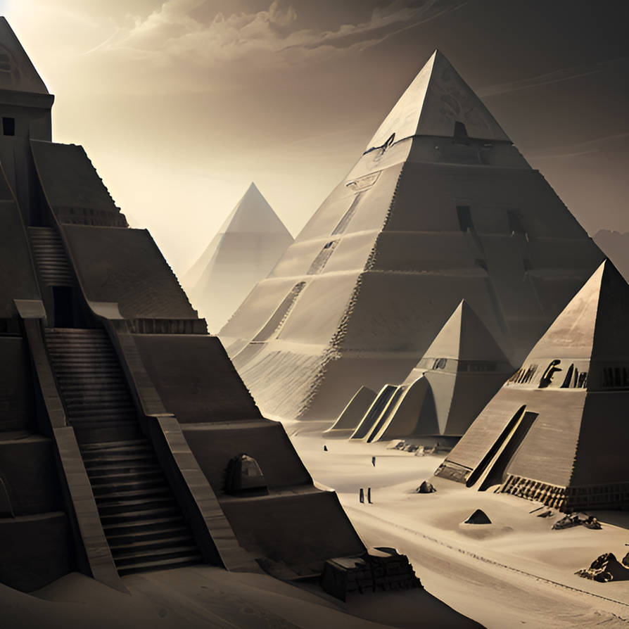 a landscape of Pyramids, style by Giger by Dralles on DeviantArt