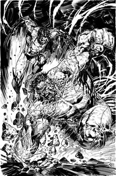 INKING SAMPLE - SYAF WOLVERINE vs HULK